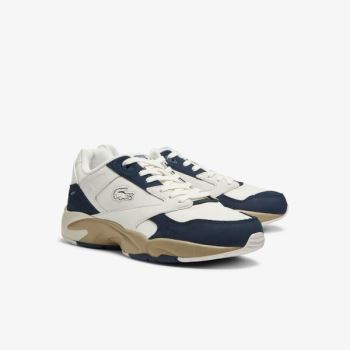 Lacoste Storm 96 Lo Nubuck Leather Sneakers - Tenisky Pánské Bílé / Tmavě Blankyt | CZ-RKrBR6